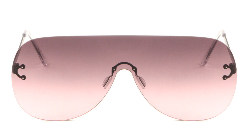 5183 - One Piece Flat Top Semi Rimless Metal Sunglasses – Dynasol