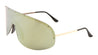 Rimless Solid One Piece Studded Color Mirror Lens Wholesale Sunglasses