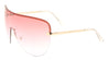 Curved Rimless Solid One Piece Oceanic Color Lens Bulk Sunglasses