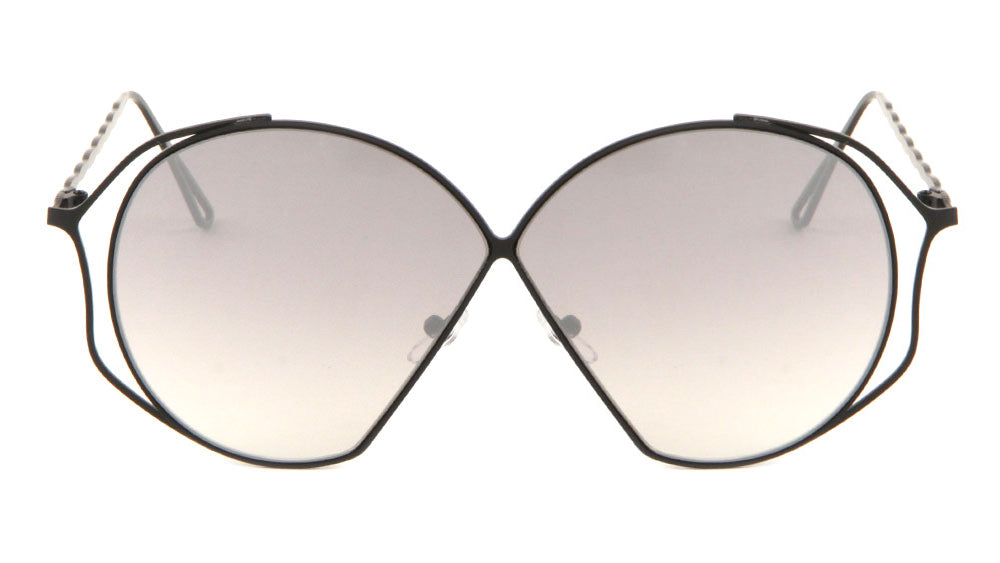 Twist Temple Angled Round Lens Wholesale Sunglasses
