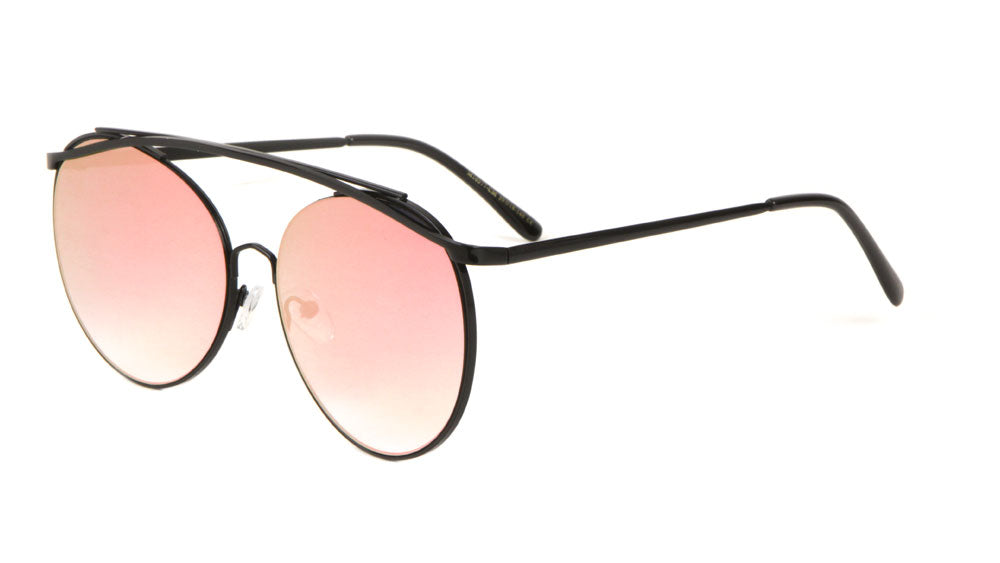 Large Rounded Color Mirror Aviators Wholesale Bulk Sunglasses