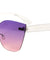 Rimless Solid One Piece Oceanic Color Cat Eye Bulk Sunglasses