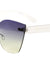 Rimless Solid One Piece Oceanic Color Cat Eye Bulk Sunglasses