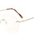 Rimless Butterfly Angled Clear Lens Wholesale Bulk Glasses