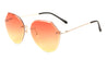 Rimless Butterfly Oceanic Color Lens Wholesale Bulk Sunglasses