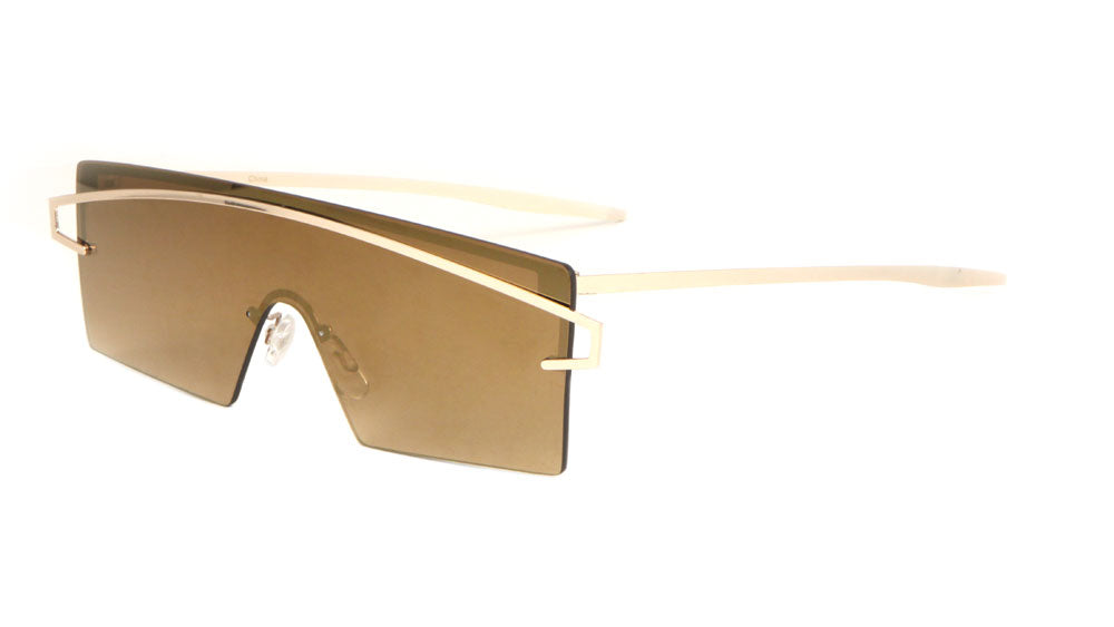 Rimless Solid One Piece Color Mirror Wholesale Bulk Sunglasses