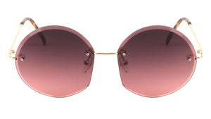 Rimless Round Oceanic Color Lens Wholesale Bulk Sunglasses