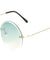 Rimless Round Oceanic Color Lens Wholesale Bulk Sunglasses