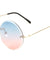 Rimless Round Oceanic Color Lens Wholesale Bulk Sunglasses