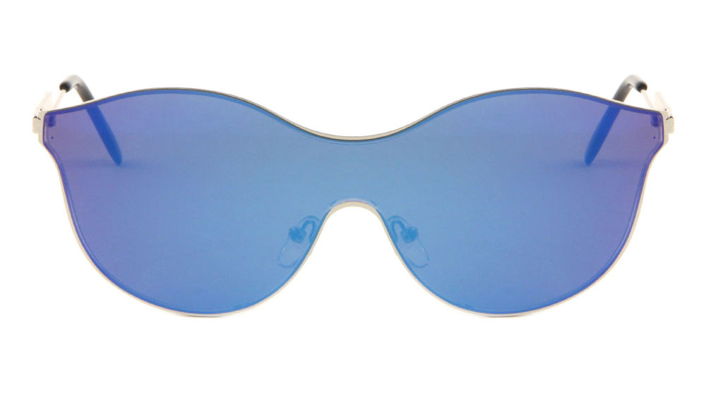 Modern Relief One Piece Color Mirror Lens Bulk Sunglasses