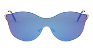 Modern Relief One Piece Color Mirror Lens Bulk Sunglasses