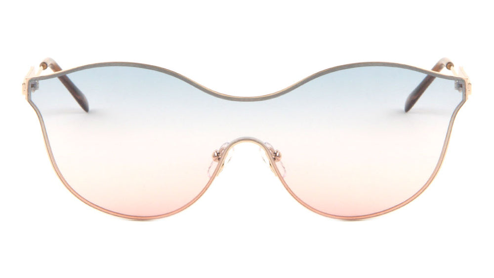 Modern Relief One Piece Oceanic Color Lens Bulk Sunglasses