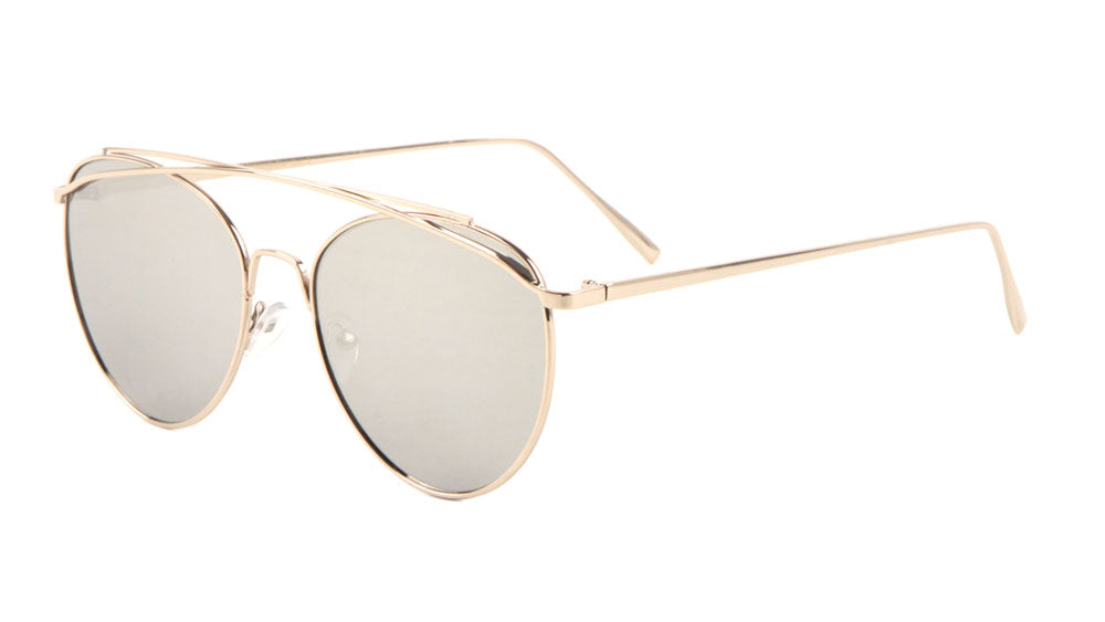 Aviators Color Mirror Fancy Top Brow Bar Lens Sunglasses Wholesale