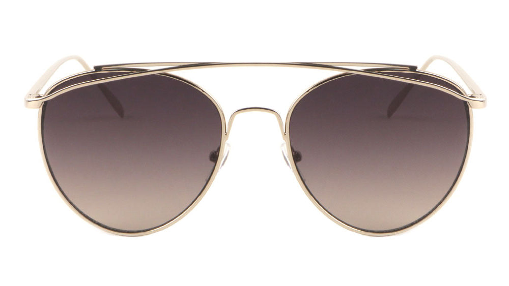 Aviators Color Mirror Fancy Top Brow Bar Lens Sunglasses Wholesale