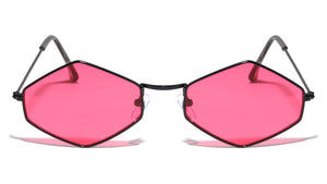 Small Thin Hexagon Color Lens Fashion Wholesale Sunglasses