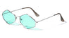 Small Thin Hexagon Color Lens Fashion Wholesale Sunglasses