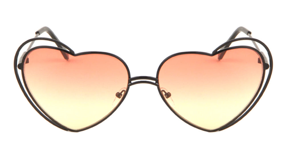 Heart Shape Oceanic Color Sunglasses Wholesale