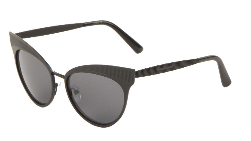Ribbed Design Cat Eye Fashion Wholesale Sunglasses
