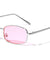 Color Lens Wide Rounded Rectangle Wholesale Sunglasses