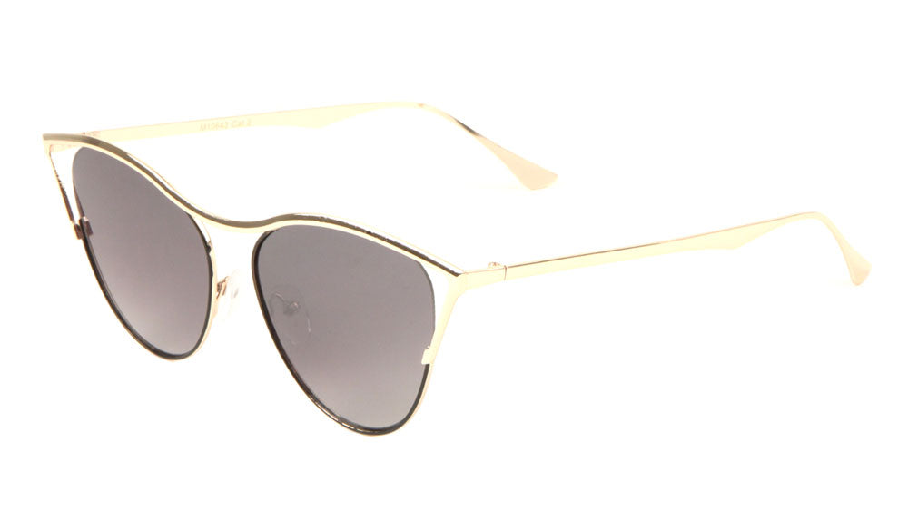 Bridgeless Wireframe Cat Eye Fashion Sunglasses Wholesale