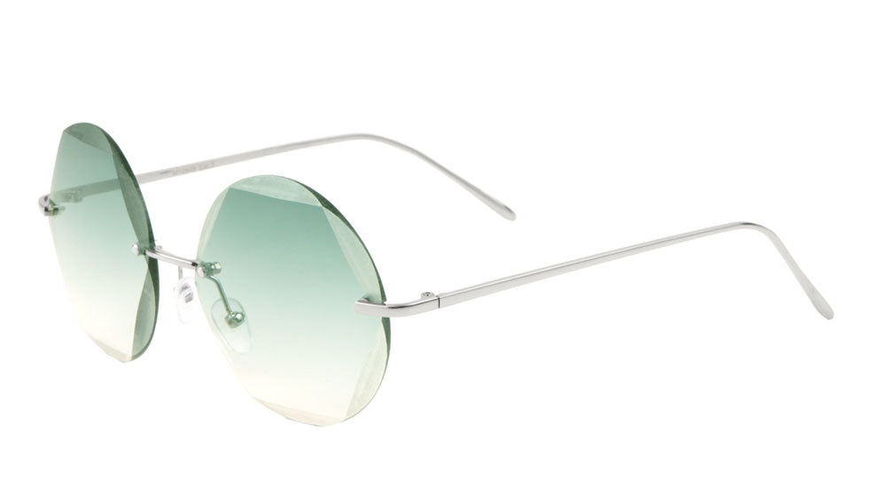 Round Geometric Rimless Metal Sunglasses Wholesale