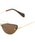 Small Metal Aviator Cat Eye Rimless Sunglasses Wholesale