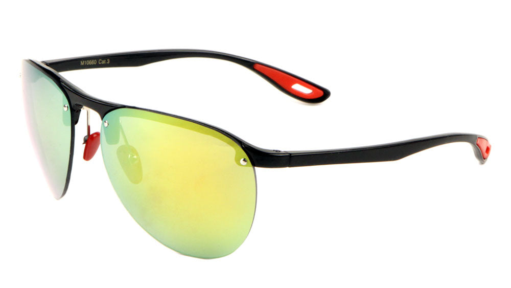 Rimless Rounded Lens Sports Sunglasses Wholesale