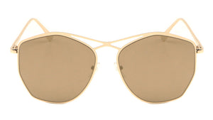 Bridgeless Cross Top Bar Fashion Sunglasses Wholesale