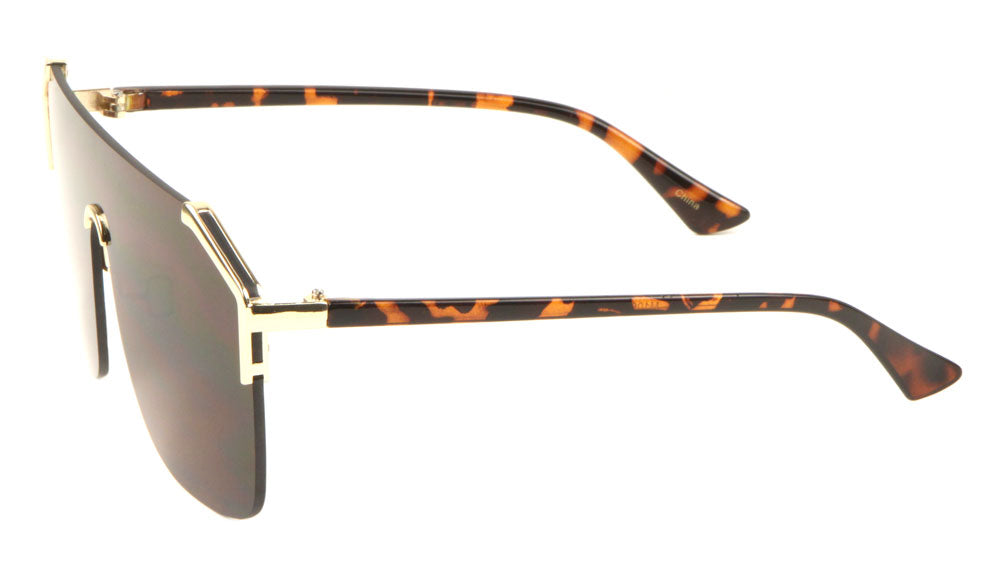 Flat Top One Piece Shield Sunglasses Wholesale