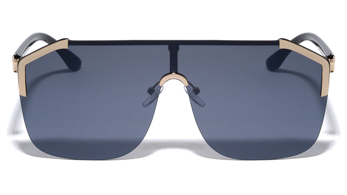 Flat Top Rimless Shield Sunglasses Wholesale