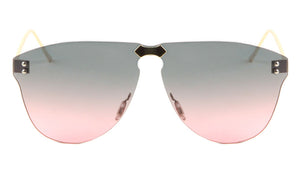 Rimless Shield Oceanic Color Wholesale Sunglasses