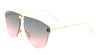 Rimless Shield Oceanic Color Wholesale Sunglasses