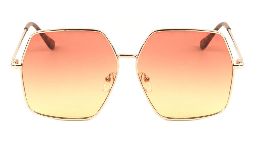 Hexagon Oceanic Color Fashion Wholesale Sunglasses