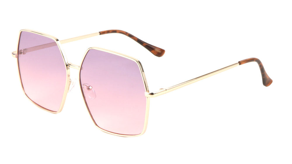 Hexagon Oceanic Color Fashion Wholesale Sunglasses