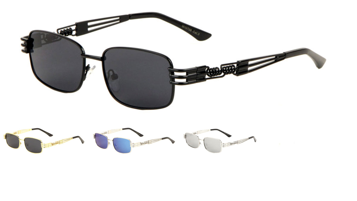 Rectangle Spring Temple Sunglasses Wholesale