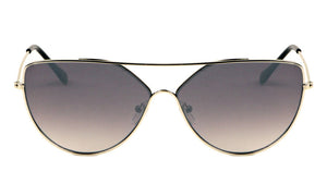 Flat Top Color Mirrored Cat Eye Wholesale Sunglasses