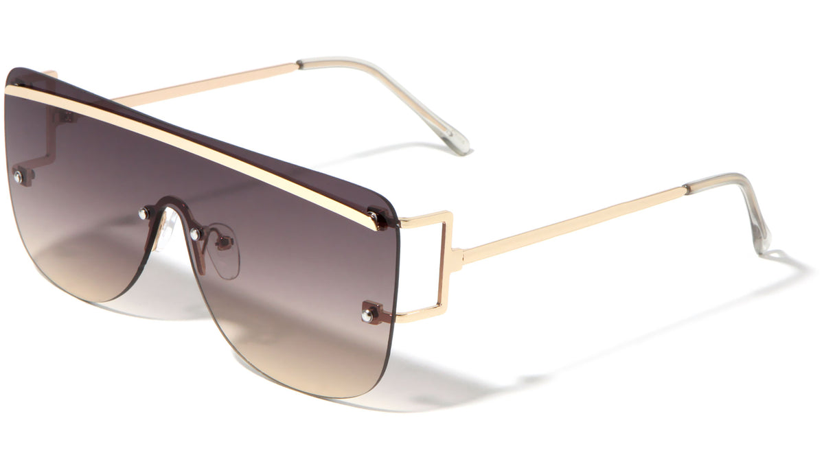 Rimless Shield Wholesale Sunglasses