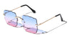 Rimless Rectangle Edge Cut Wholesale Sunglasses