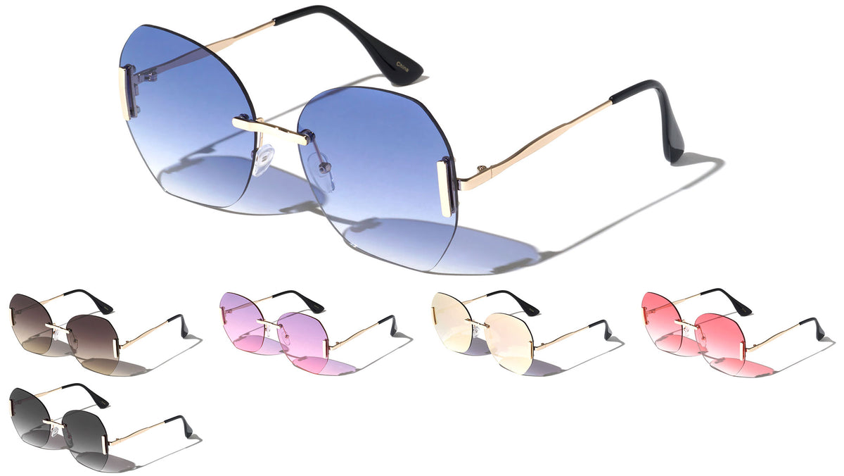 Rimless Butterfly Wholesale Sunglasses