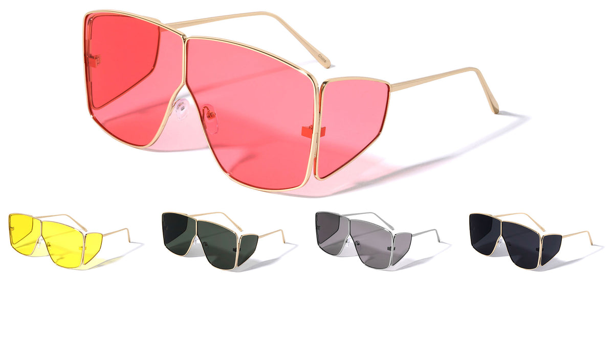 Oversized Fashion Side Lens Shield Wholesale Sunglasses