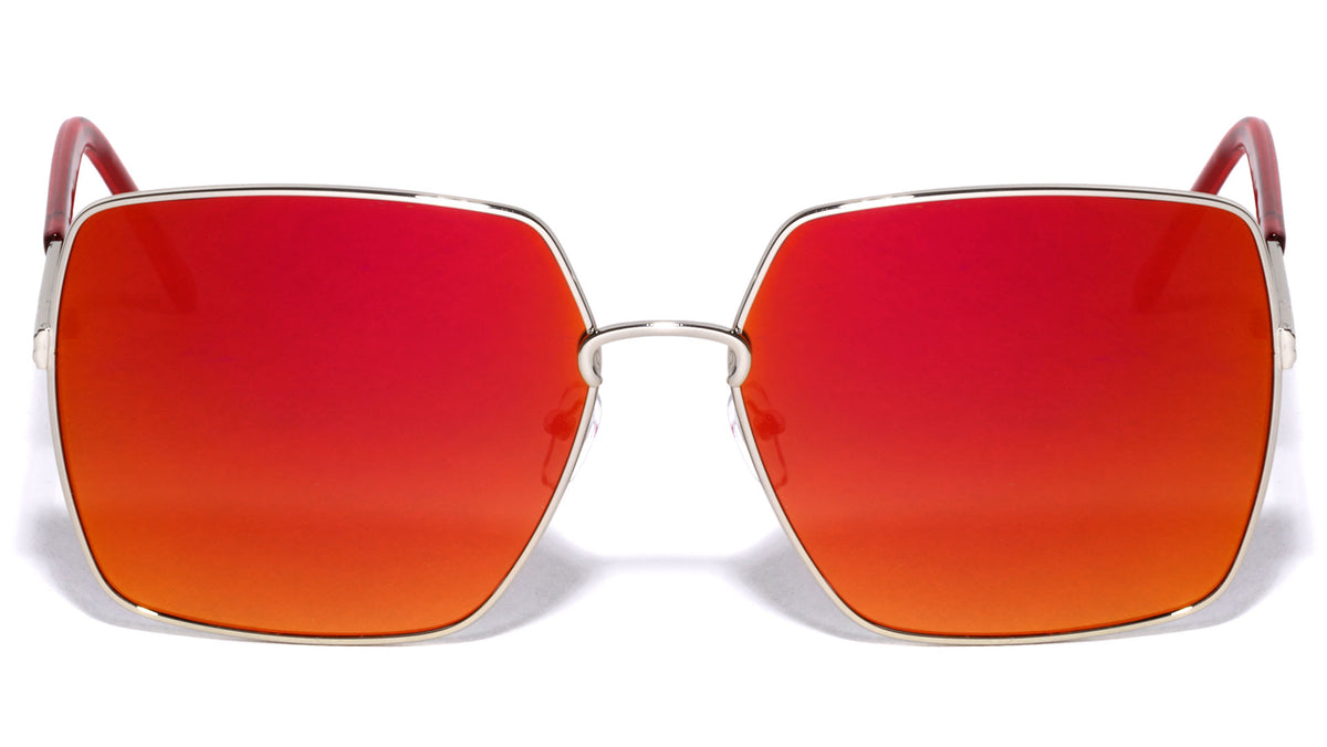 Color Mirror Squared Fashion Wholesale Sunglasses