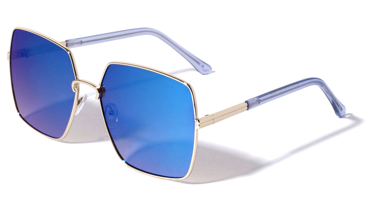 Color Mirror Squared Fashion Wholesale Sunglasses