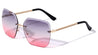 Edge Cut Bevel Rimless Butterfly Wholesale Sunglasses