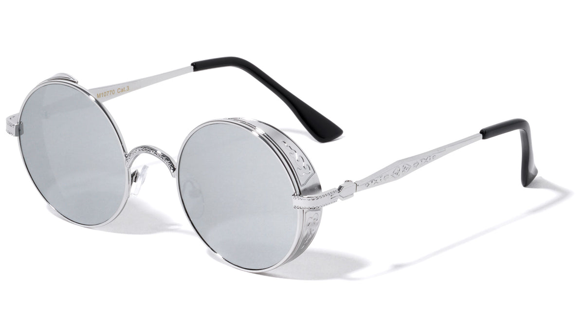 Round Designer Side Shield Wholesale Sunglasses