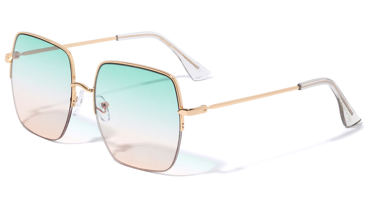 Semi-Rimless Butterfly Wholesale Sunglasses
