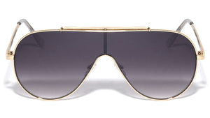 Round Shield Lens Aviators Wholesale Sunglasses