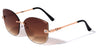 Edge Cut Bevel Rimless Cat Eye Wholesale Sunglasse