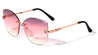 Edge Cut Bevel Rimless Cat Eye Wholesale Sunglasse