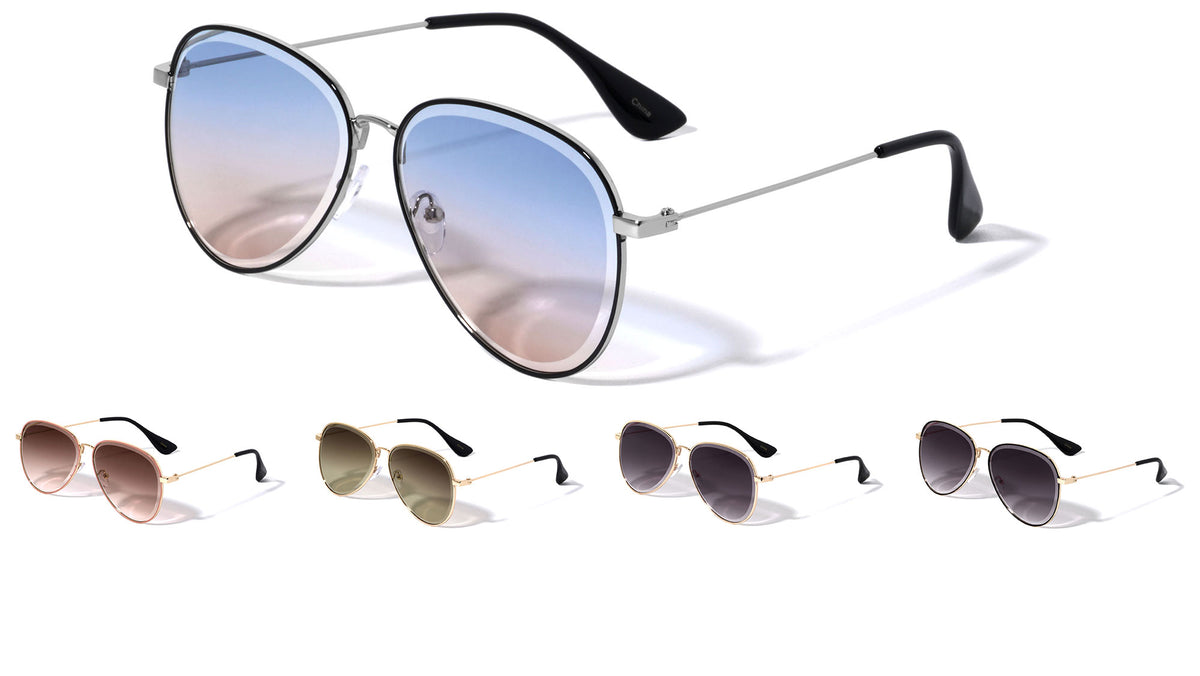 Edge Cut Bevel Butterfly Wholesale Sunglasses