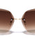 Edge Cut Bevel Rimless Butterfly Wholesale Sunglasses